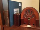 Retro radio, leatherbopund books, artprint folios