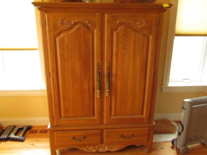 Solid wood tv cabinet by Ethan Allen