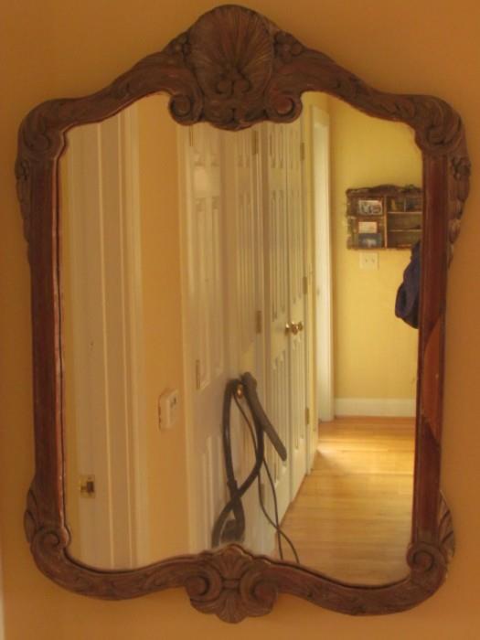 antique Victorian walnut mirror
