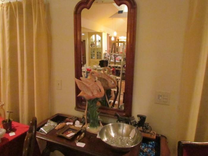 Circa 1880 solid walnut mirror