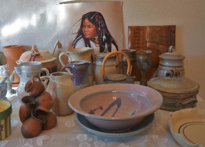Hand made art pottery