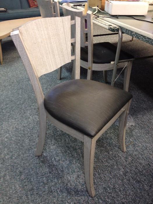 6-chair grey & black dining set w/ matching hutch