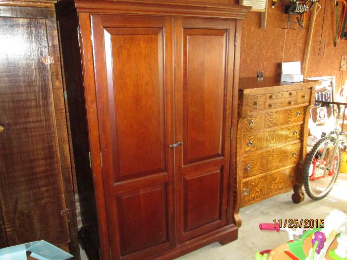 Beautiful, sold wood Riverside computer cabinet
