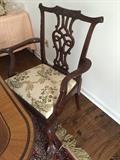 Chippendale Carved Dining Chairs Set 12