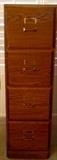 Oak 4-drawer filing cabinet