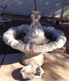 Large concrete fountain "as is". The fountain top is resting on the ground :(