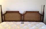 Cane-backing King headboard. The King pillowtop mattress is really nice...except for the stain. 