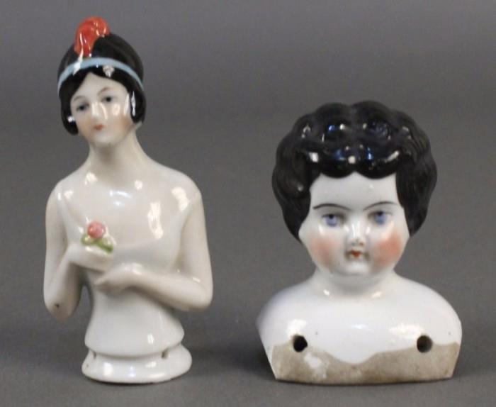 Vintage Art Deco Porcelain Doll Heads - Flapper, Jazz, Fashion