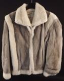 Lot 214 Meyerowitz Full Skin White Mink with Gray & Zipper, Fur
