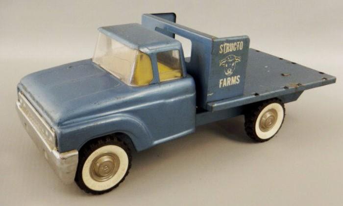 Vintage Toy Structo Farms Flatbed Stake Truck, Toy, Vintage, Collectible