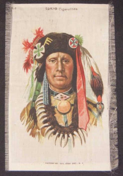 Antique Tokio Tobacco Silk, Native American, Indians, Art