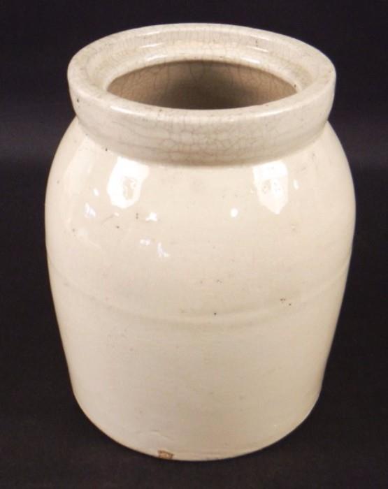 Vintage Stoneware Wax Sealer Canning Crock, Primitive