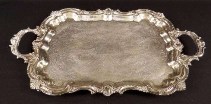 Vintage Sterling Silver on Copper Serving Tray