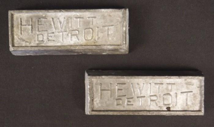2 Vintage Hewitt Detroit Solder Bars