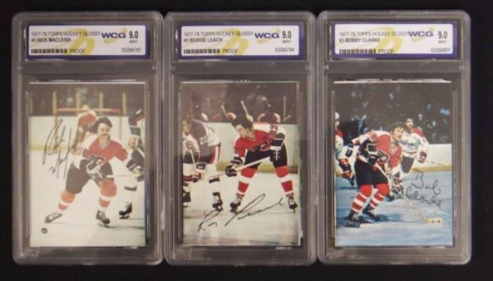 3 Vintage Signed Topps Hockey Cards MacLeish