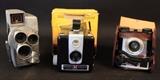 3 Vintage Cameras - Kodak - Wollensak