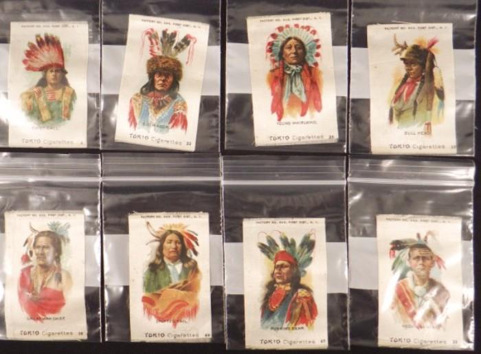 Lot of 8 Antique Tokio Silks - Native Americans