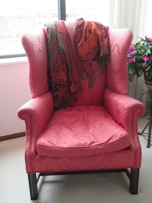 red cozy side chair