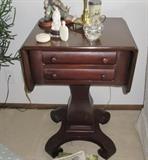 late ninetieth century dropleaf / drawered side table