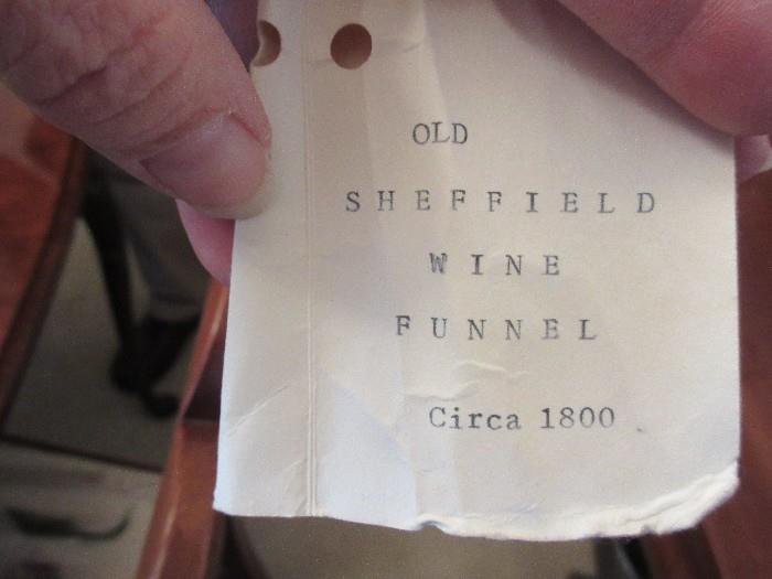 old sheffield wine funnel circa 1800