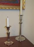 silver candle holders