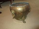 brass footed planter
