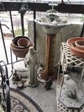 misc garden items / plant stands / figures / pots