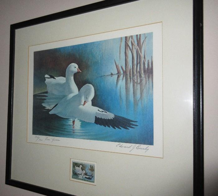 duck stamp print / stand
