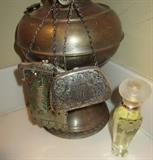 vintage mesh / metal purses / brass kero