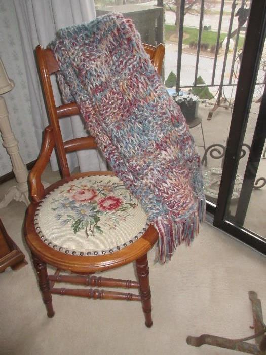 needlepoint side chair