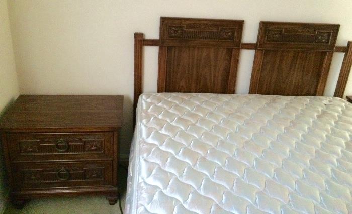Mid Century bed and night stand