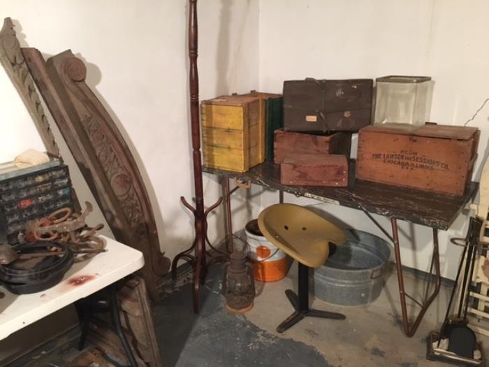 Old tools and boxes 