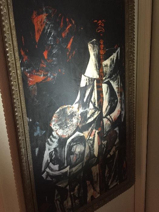 this contemporary painting was done by the homeowner who is also an artist/author