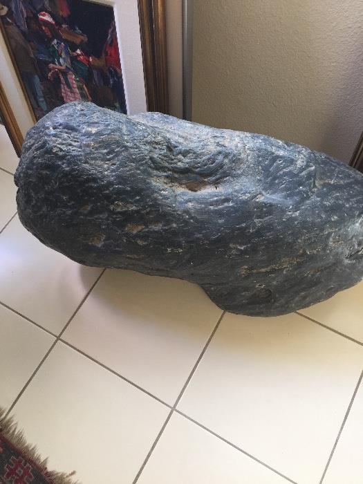 an incredible 200 lb rock/boulder of gorgeous black Jade from Japan 
