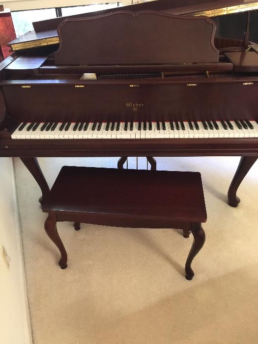 A gorgeous in perfect condition French style Weber baby grand perfect size 5' c 1930