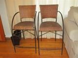 Two Wicker Bar Stools