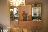Travertine Dinning room lighted hutch