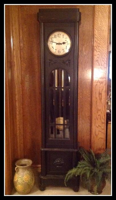 Antique Gustavo Becker Grandfather clock. Rich strong chime.,