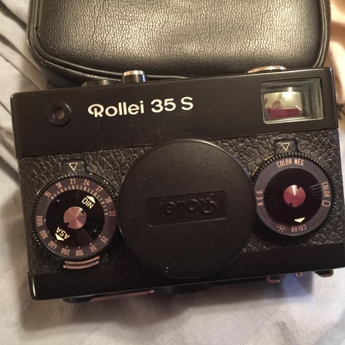 Rollie 35 S camera, Minolta, Vivitar camera lenses, etc.