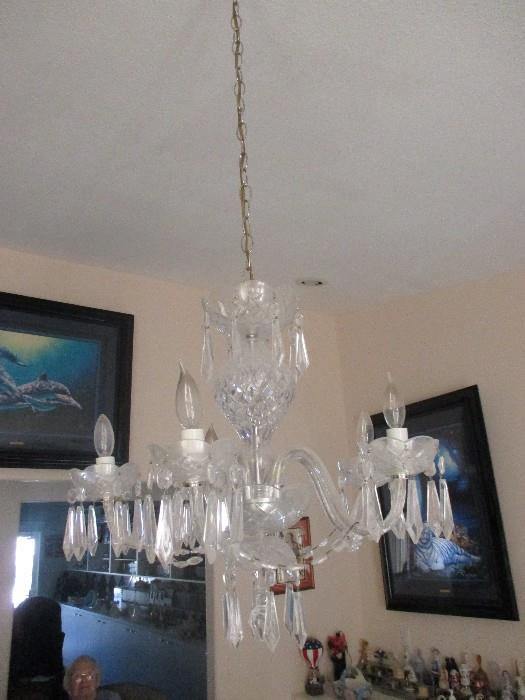 Another view of the Waterford Crystal chandellier