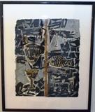 Lot 18-EW:  Pen/Colored Ink Drawing on Deckled Paper