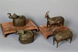 Lot 65-G:  Four Brass Animal Containers