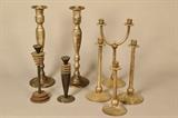 Lot 71-G: Eight Brass Candlesticks