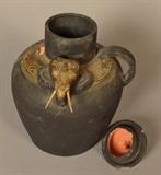 Lot 82-G: Terra Cotta Jar with Elephant