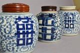 Lot 129-DR:  Antique Chinese Ginger Jars with Lids