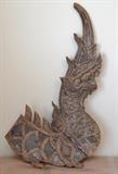 Lot 188-BR2: Pair of Antique Carved Thai Wooden Dragons (“Naga”) 