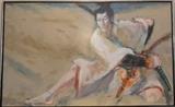 Lot 197- MBR:  Large Framed Painting of Samurai Warrior