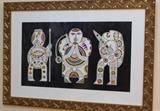 Lot 202-MBR: Framed Tribal Figure Collage 