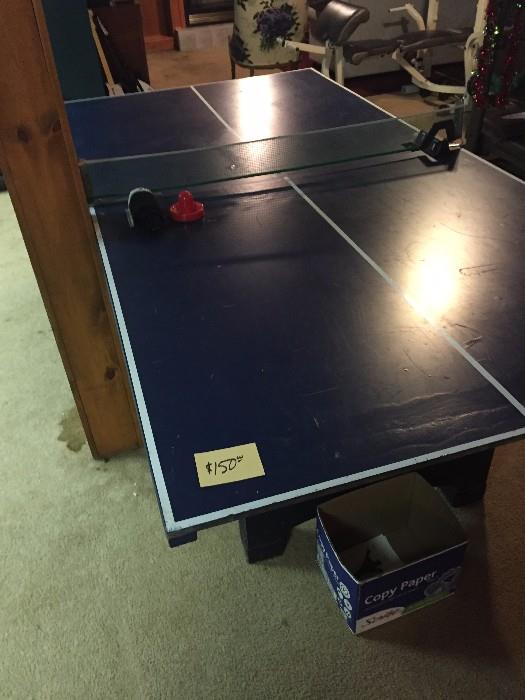 ping pong with air hockey underneath