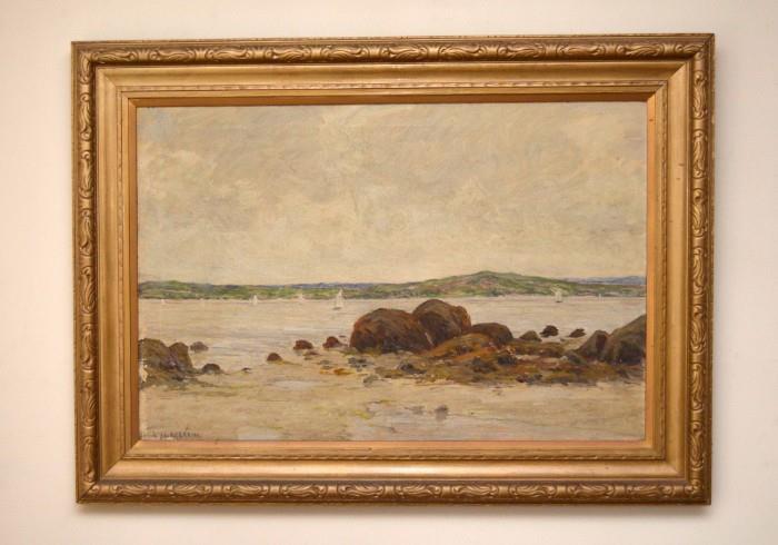Seascape Oil Painting (by  Lewis Henry Meakin, signed)